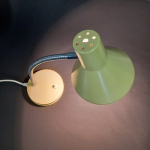Green Table Light / Retro Student Light / Olive Color / Vintage Desk Lamp