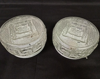 2 Plafonieras / Round Sconce / Flush Mount Lightning / Glass Wall Lights / Ceiling Lights / Vintage Light Fixtures