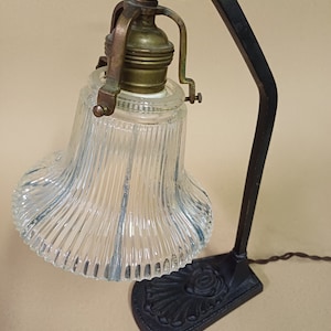 Glass Table Light / Metal and Glass Lamp / Bedroom Light / Wall Fixtures / Antique Looking Light