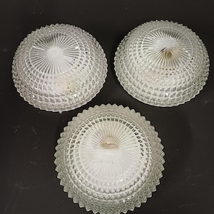 Set of 3 Plafonieras / Small Sconce / Glass Wall Lights / Ceiling Lights / Vintage Light Fixtures