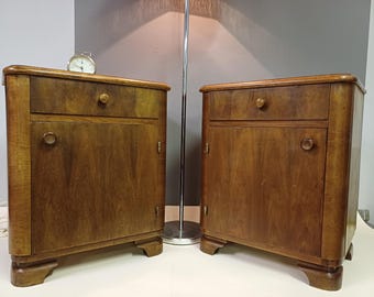 Set of 2 Nightstands / Bedroom Furniture / Wooden Nightstand / Mid-century Bedside Table