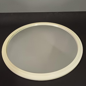 Vintage Mirror / Modern Wall Mirror / Yugoslavia / Retro Design / Minimalist Beige Mirror / Wall Décor
