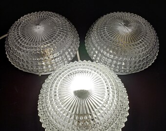 Set med 3 lampor / Stora vägglampor / Glasvägglampor / Taklampor / Vintage lampor
