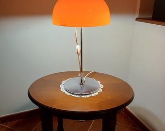 Mid Century Meblo Guzzini Orange Light / Vintage / Meblo Table Light / Harvey Guzzini / Bedside Lamp / Desk Vintage Lamp / Desk Orange Lamp