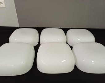 Many Plafonieras / White Square Sconce / Sijaj Hrastnik / Yugoslavia / Vintage / Ceiling Light / Wall Light / Flush Mount