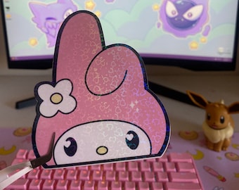 Kawaii Bunny Peeker | Heart Vinyl Sticker | Now UV Resistant Option