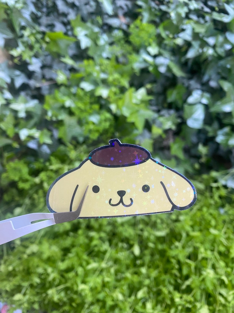 Kawaii Dog Peeker Glitter Vinyl Sticker Cute Peekers Now Etsy