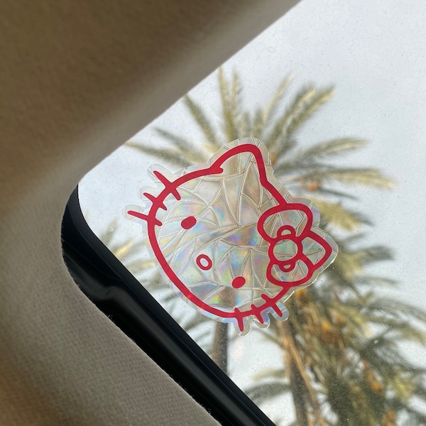 Reusable Suncatcher | Kawaii Kitty | Rainbow Effect Window Cling