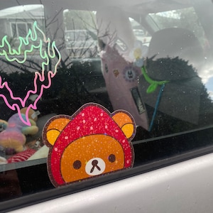 Kawaii Bear Sticker | Vinyl Sticker | Kawaii Peeker | Stationary Gifts