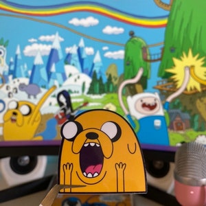 Jake the Dog Peeker | Vinyl Sticker | Cute Peeker | Stationary Gifts