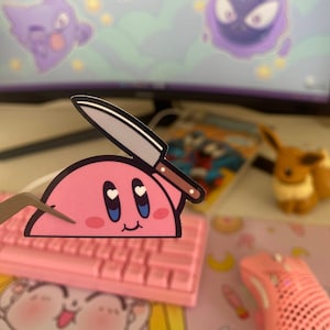Kirby Mini Peekers | Vinyl Sticker | Cute Peeker | Stationary Gifts