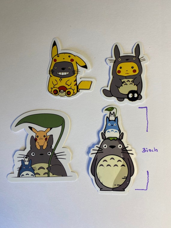 totoro sticker set pikachu studio ghibli stickers etsy