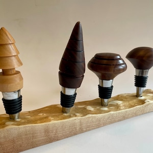 Turned wood bottle stoppers