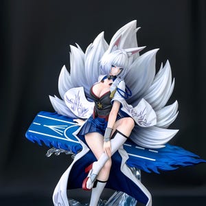 Kaga pro-painted statue | Azur Lane collectible fanart miniature | 25cm tall, scale 1/8 - highly detailed 12K print