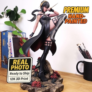 Yor Forger 3d statue painted | Spy x Family anime figure | 35cm tall - pro painted print | Anime character | Gift for anime fans