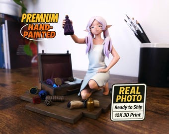 Frieren 3d statue painted | Sousou no Frieren anime figure | 14cm tall, pro painted anime character | Waifu statue | Anime room decor