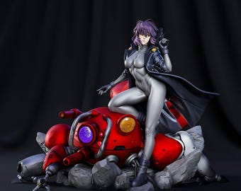 Motoko Kusanagi 3d statue painted |  Ghost in the Shell anime figure | Cyberpunk figure 19cm tall pro painted print | Anime character