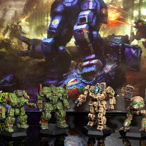 Painted - Battletech a Game of Armoured Combat 8 pro painted minis ready to play