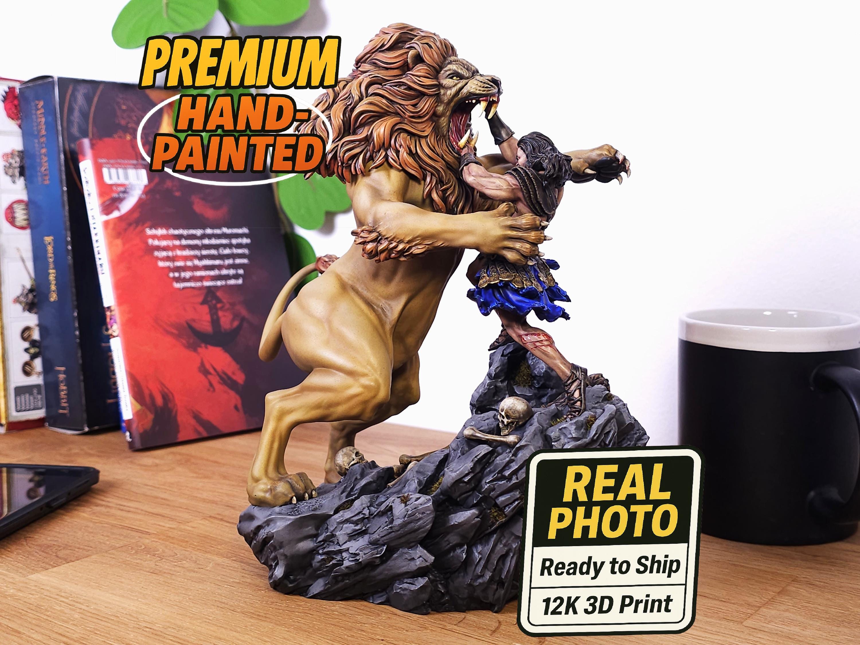Hercules/ Heracles 3d statue painted | Decorative figure | 17 cm tall  - painted print of a mythical character  | Room decor | Gift for her