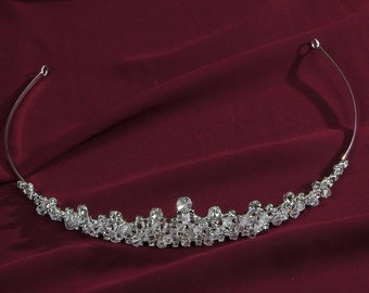 Wedding Headband, Silver Crystal Wedding Tiara, Rhinestone Tiara, Bridal Crown, Crystal Wedding Headpiece,Rhinestone Tiara,TIARAJD