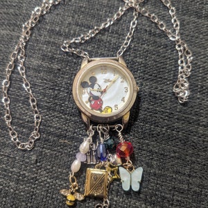 Mickey Mouse watch pendant necklace