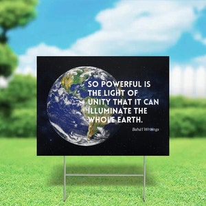 So Powerful is the Light of Unity Bahai Yard Sign