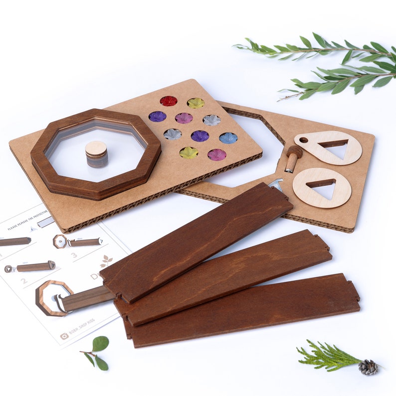 Kit kaléidoscope DIY pour enfants, Jouets dextérieur pour les tout-petits, cadeaux pour les enfants, Jouets pour tout-petits pour filles pour garçons, Cadeau amoureux de la nature image 7