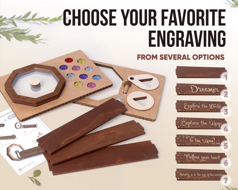 Wooden Kaleidoscope Toy for Kids – Engraved Gift, Unique Kids Gift, Creative Toy, Meaningful Gift for Children image 9