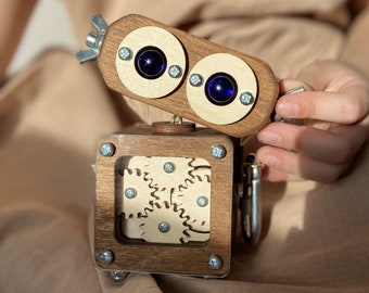 Houten robot speelgoed/Montessori speelgoed 3 jaar oud/peuter verjaardagscadeau voor meisjes en jongens, peuter druk bord, buitenspeelgoed voor kinderen