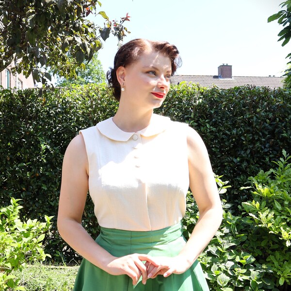 Hazel 1940’s blouse sewing pattern, PDF print at home reproduction  instant dowload