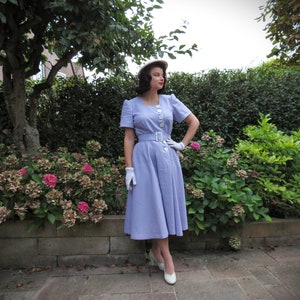 Evita 1940&#39;s dress sewing pattern, PDF print at home reproduction instant dowload