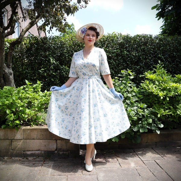 Patron de couture de la robe Isadora des années 1950, impression PDF à la maison reproduction téléchargement instantané