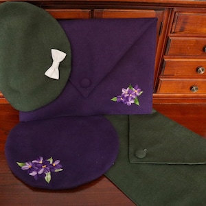 Beatrix clutch and beret sewing pattern, PDF print at home reproduction instant dowload