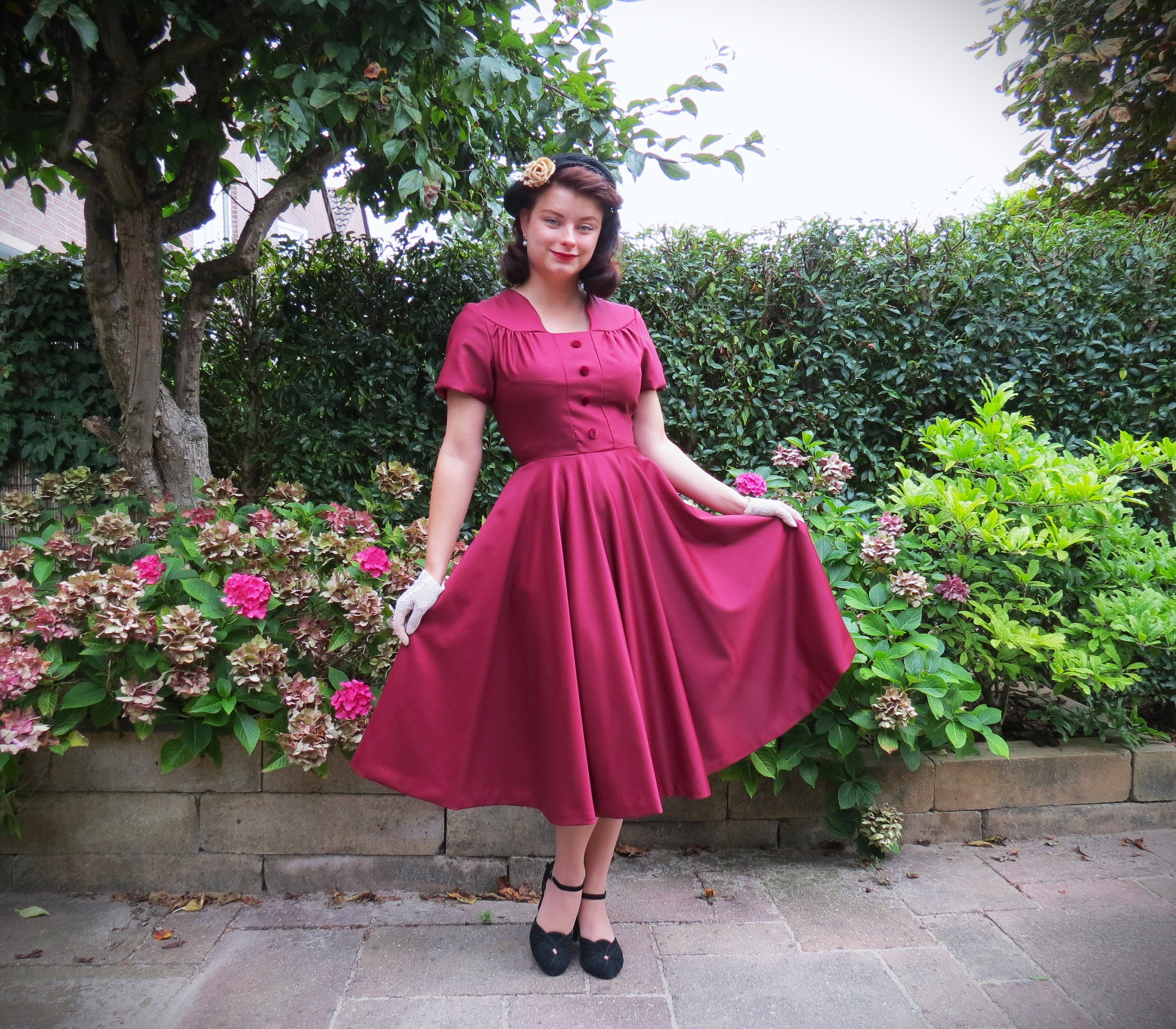 ドレスプロダクション　W274WH Julienne 1950's Dress Sewing Pattern, PDF Print at Home
