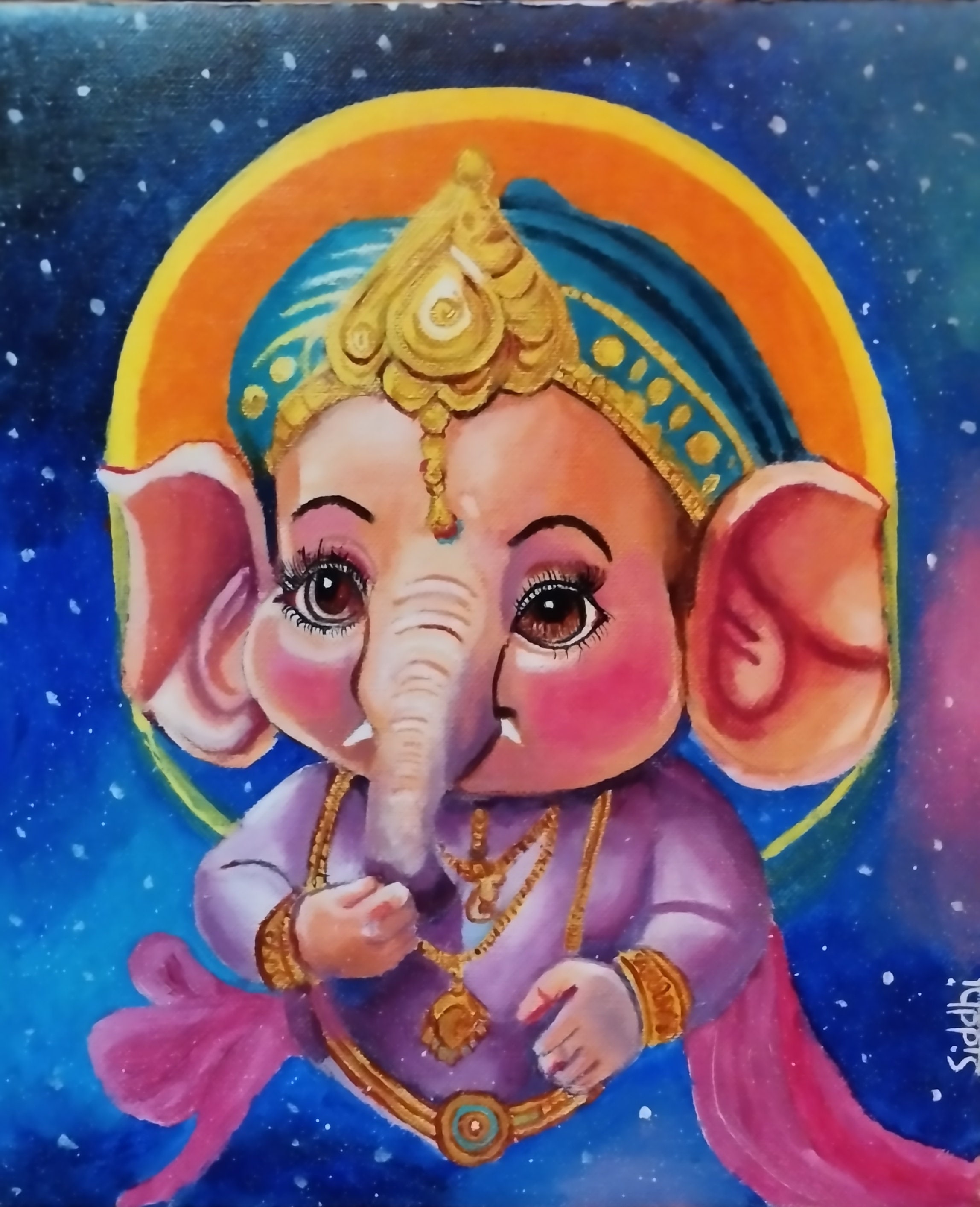 Buy Bal Ganesha Cute Ganesha Ganpati Painting Wall Decoration Online in  India  Etsy
