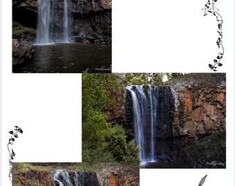Waterfall photography, set of 3 prints | printable wall art and home decor, digital prints
