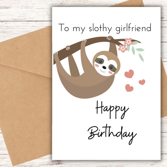 Happy Birthday Girlfriend Card Printable Card Digital Card | Etsy