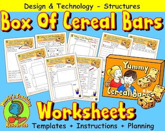 Box für Müsliriegel, Verpackung Einheit of Work, Design-Technologie-Strukturen Lehrmittel, Printable Instant Download