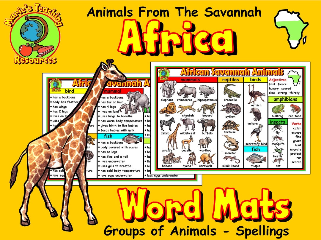 Animals Africa Classification Posters, Animals Writing Prompts, Science ...