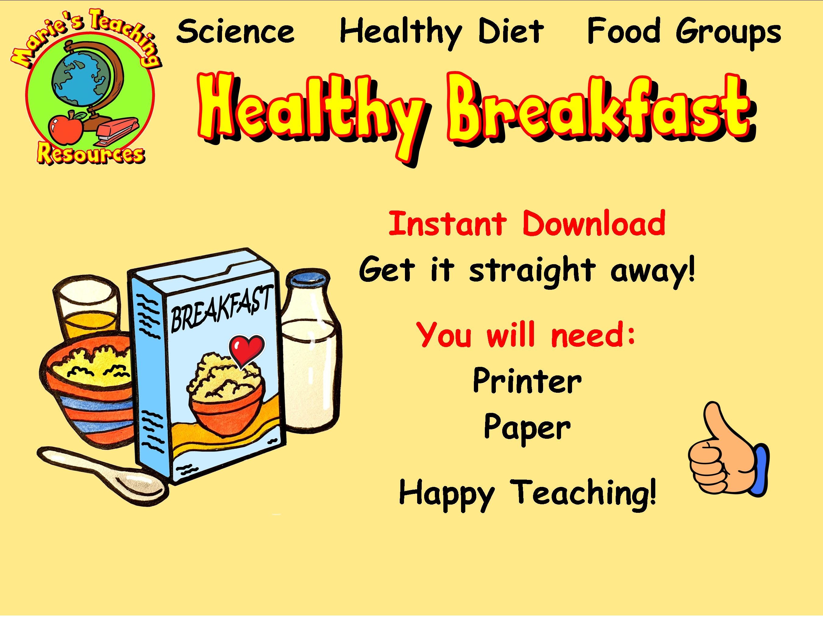 Healthy Breakfast Worksheets, Sorting Food Activities, Science Staying ...