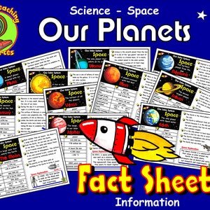 Informatiebladen over de ruimte over ons zonnestelsel, posters voor ruimteverkenning planeten, leermiddelen wetenschap, ruimte, afdrukbare Instant Download
