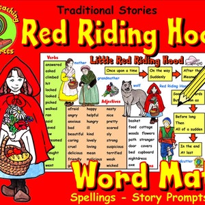 Little Red Riding Hood Writing Prompts, Creative Writing, Literacy Traditional Stories Teaching Resources, Printable Instant Download