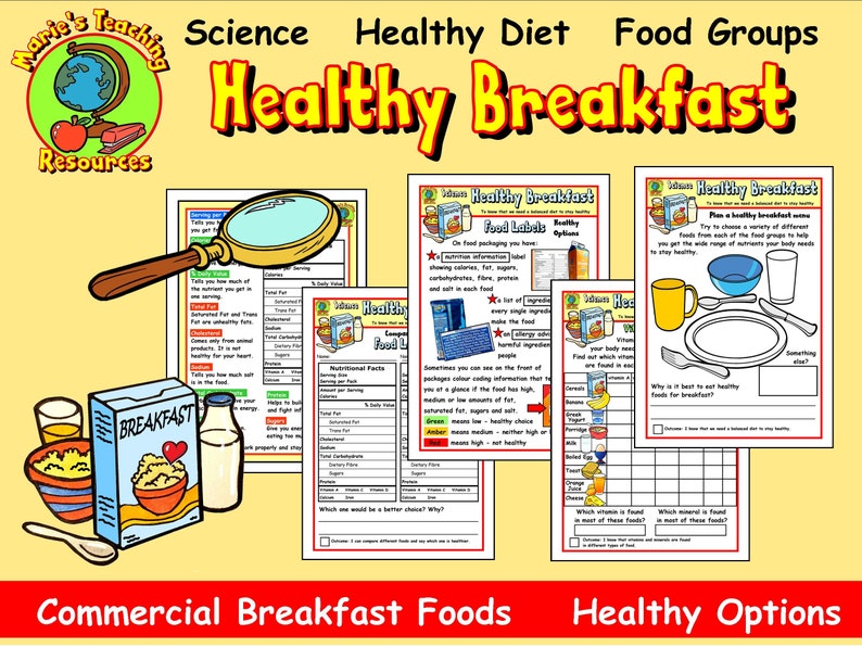 Healthy Breakfast Worksheets, Sorting Food Activities, Science Staying ...