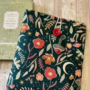 Wild Toadstools padded book sleeve | tablet sleeve | button closure | book gift | floral bookish gift | forestcore mushrooms | Kindle sleeve