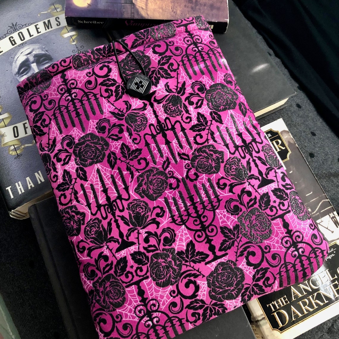 Victorian Gothic Roses on Pink Padded Book Sleeve | Tablet Cover ...