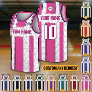 Personalisiertes Team Name & Nummer Logo Basketball Jersey für Erwachsene Kinder, benutzerdefinierte Basketball Jersey für Fanliebhaber Spieler, Spieltag Outfit
