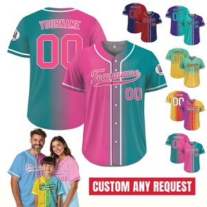 Custom Baseball Jersey with Team Name Number for Preschool Youth Adult, Personalized Jersey Shirt for Fan, Gifts for Baseball Fans