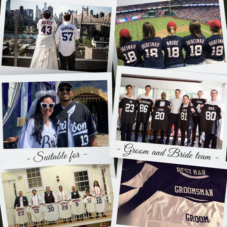 Personalisierte das Bräutigam Groomsmen Team Baseball Jersey, benutzerdefinierte Trauzeuge Jersey, Jersey für Verlobung Ehepaar, Hochzeit Jersey Bild 5