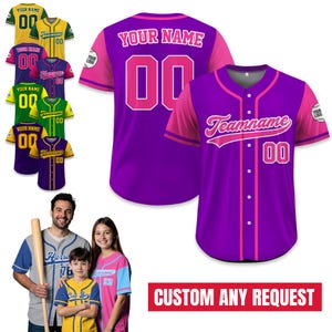 Personalized Team Fan Baseball Jersey Uniform For Adult Kid, Custom Team Name Logo Number Baseball Jersey, Custom Own Jersey Jersey Gift