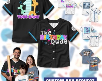 Personalized Kid Jersey Birthday Boy Baseball Jersey for Youth Kids, Custom Kids Birthday Gift Baseball Jersey, Sports Birthday T Shirt